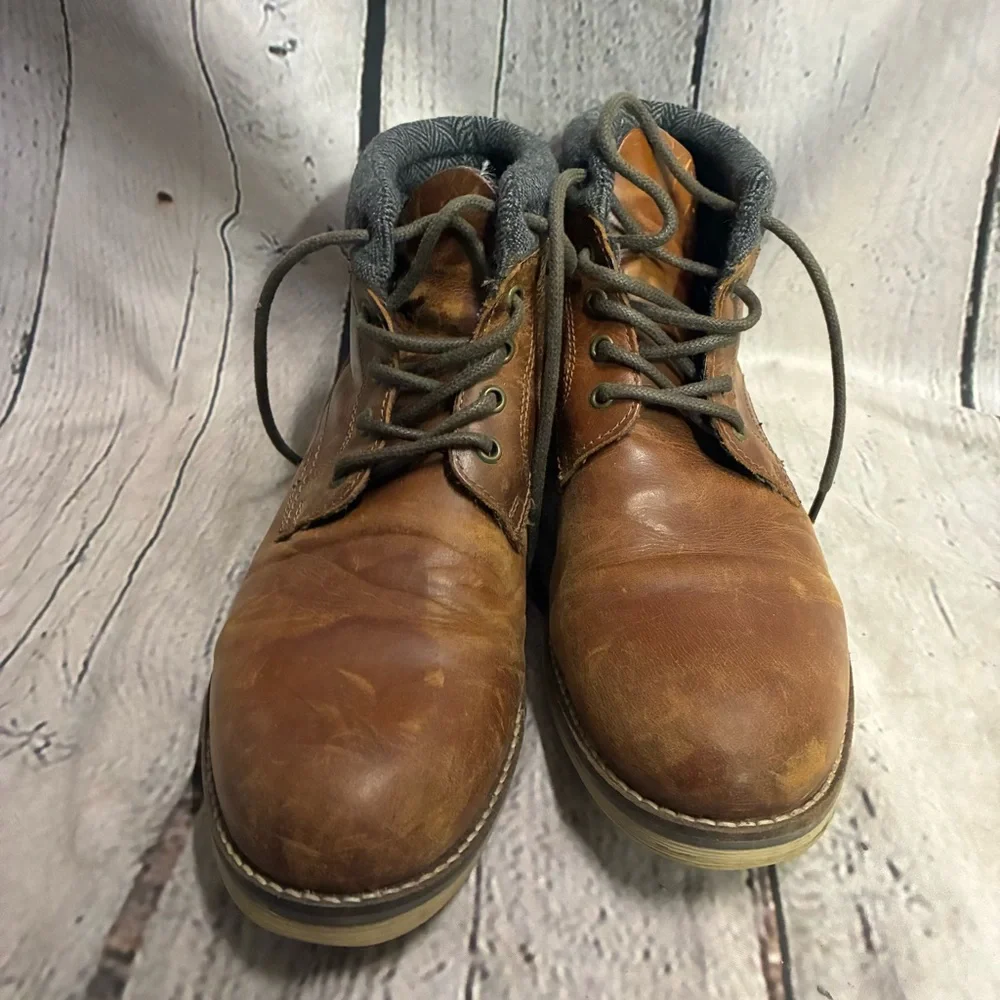 Crevo Geoff Chukka Boots Men‎ Size 12 Casual Lace Up Brown Leather Ankle Boots